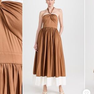 Elegant Brown Halter Maxi Dress